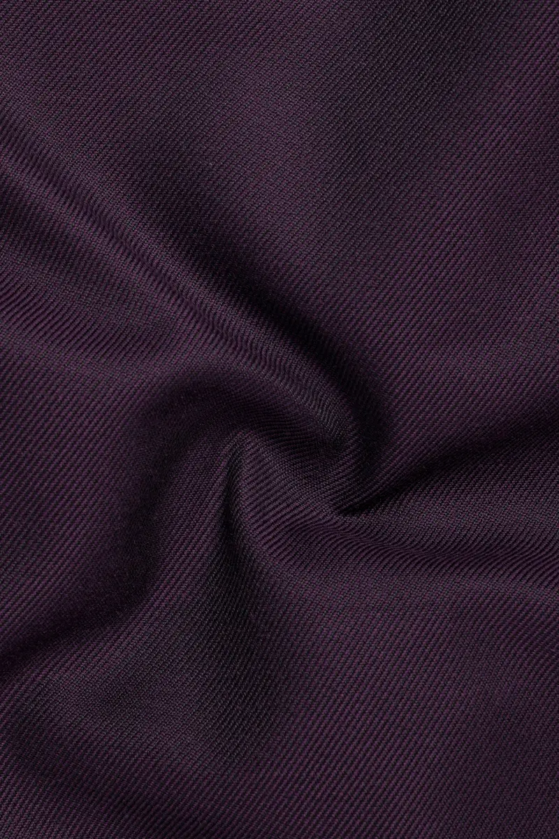 Eminence Purple Solid Wool Blend Stretchable Waistband Pant 3