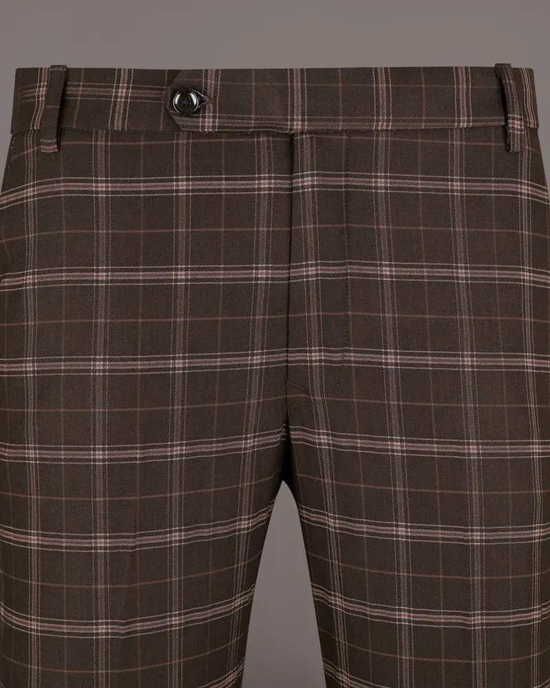 English Walnut Plaid Wool Rich Pant 2