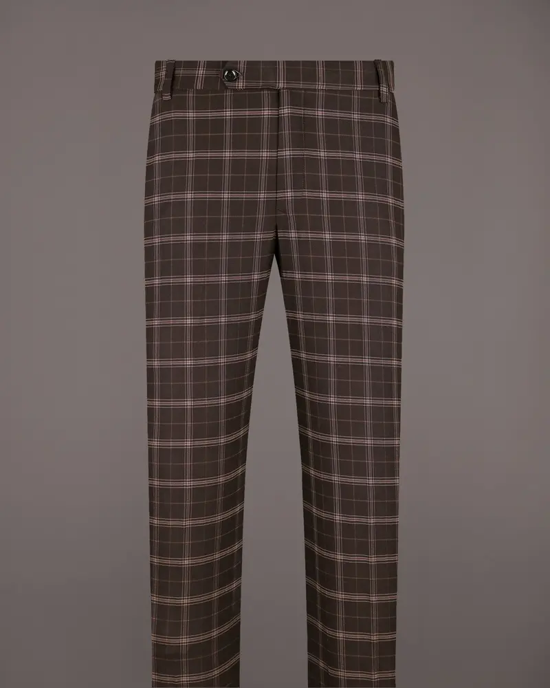 English Walnut Plaid Wool Rich Pant 4