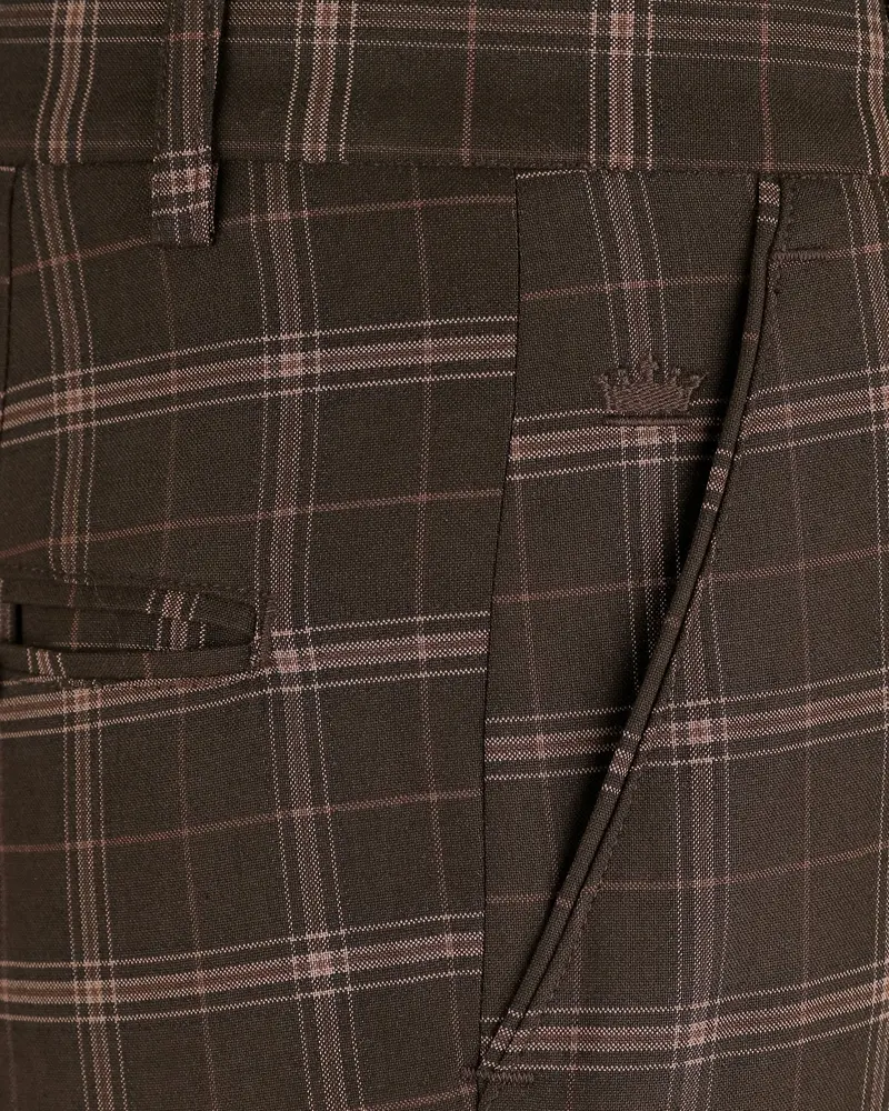 English Walnut Plaid Wool Rich Pant 5