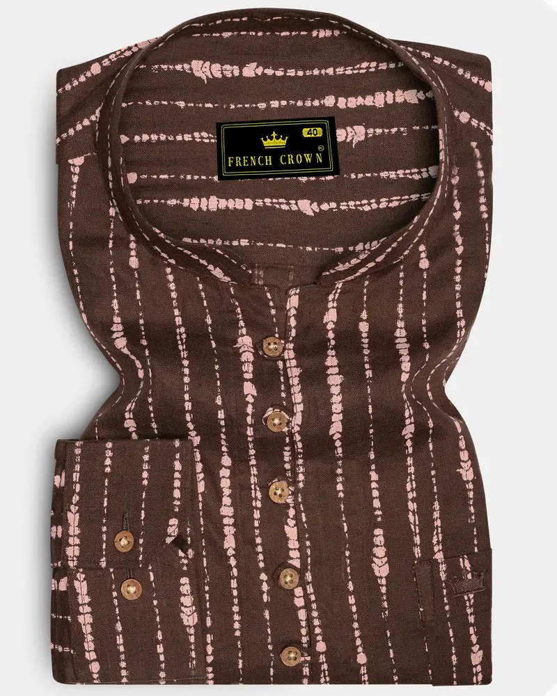 Espresso Brown Striped  Kurta Shirt 1