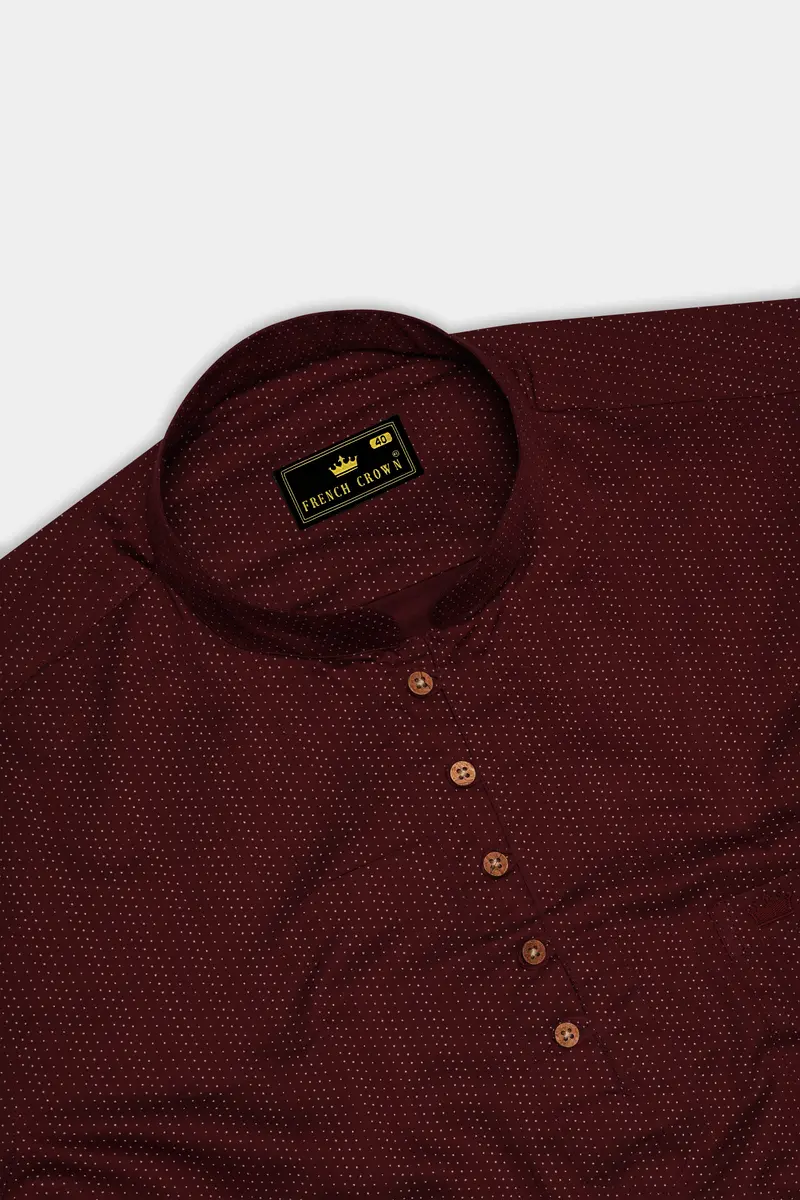 Espresso Maroon With Bizarre Cream Super Soft Premium Cotton Kurta Shirt 5