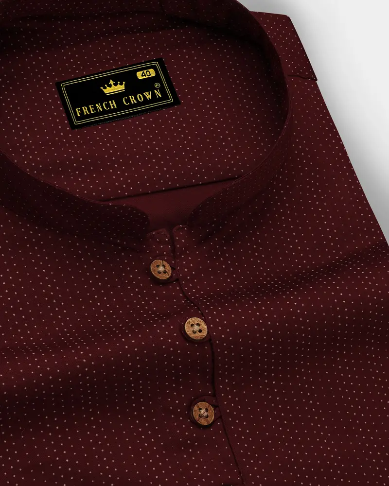 Espresso Maroon With Bizarre Cream Super Soft Premium Cotton Kurta Shirt 6