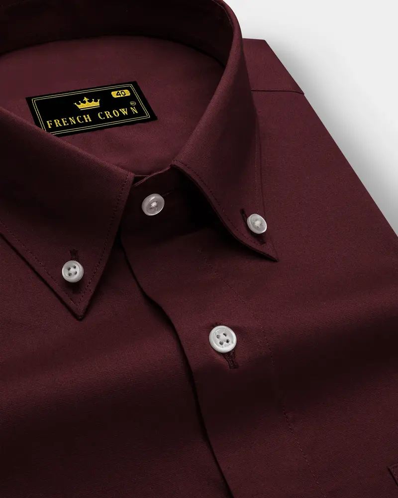 Espresso Red Chambray Button Down Shirt 1