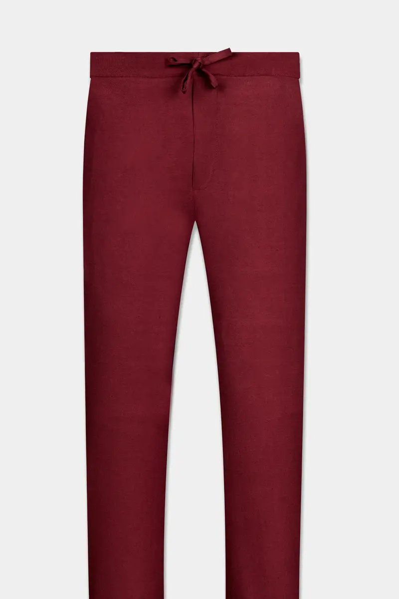 Espresso Red Luxurious Linen Lounge Pant 2