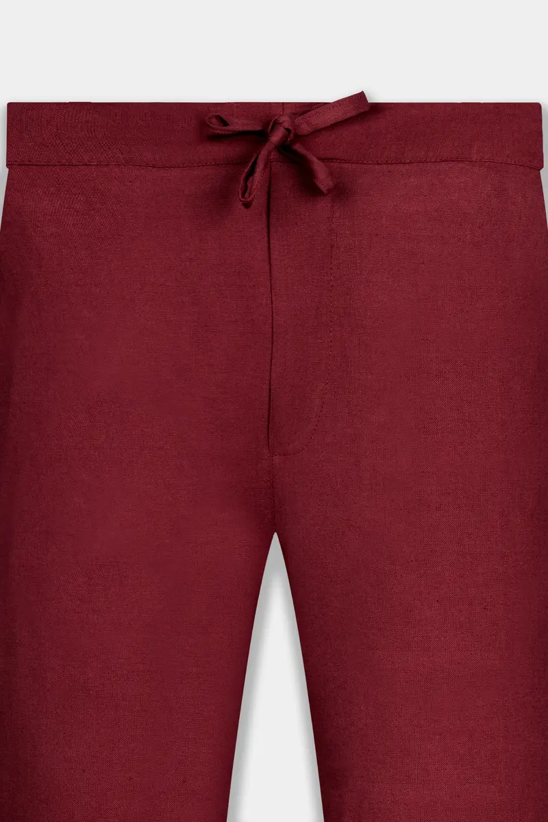 Espresso Red Luxurious Linen Lounge Pant 5