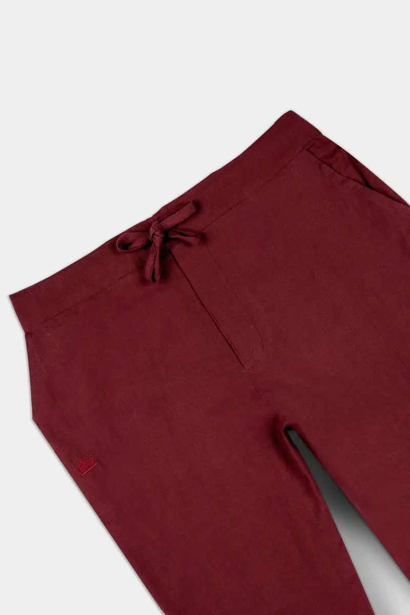 Espresso Red Luxurious Linen Lounge Pant 6