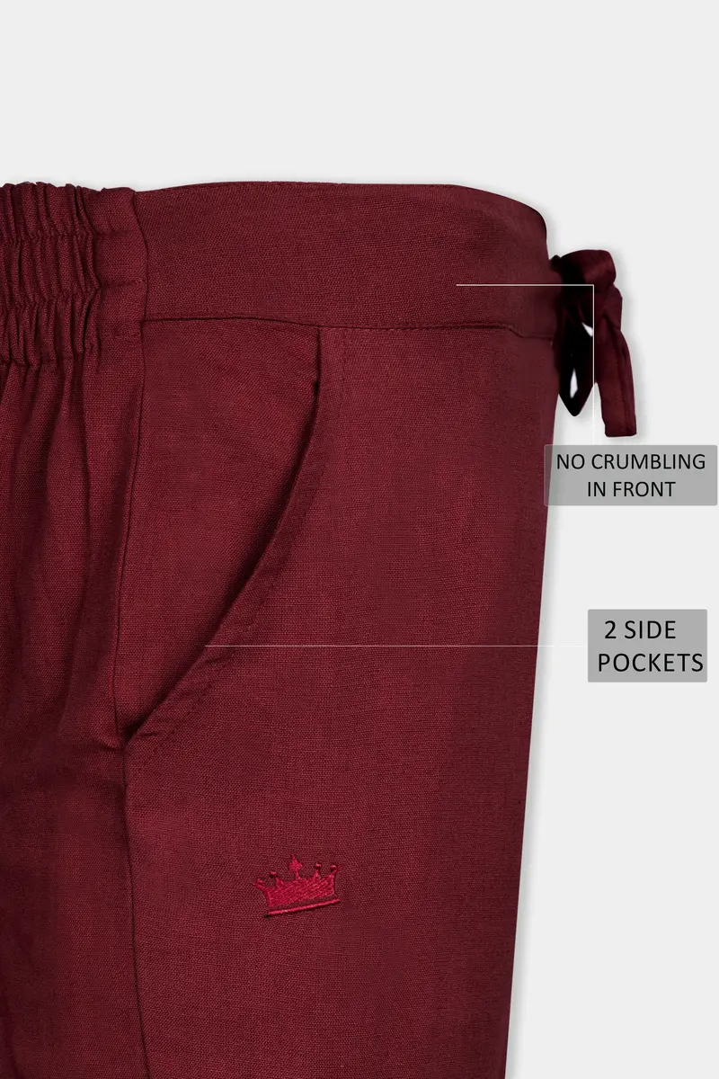 Espresso Red Luxurious Linen Lounge Pant 7