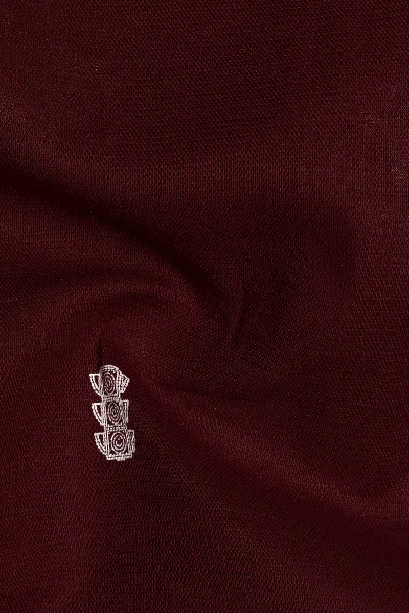 Espresso Red Printed Luxurious Linen Shirt 3