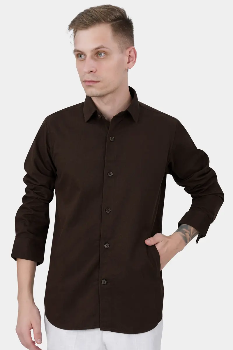 Eternity Brown Twill Premium Cotton Designer Jacket 5