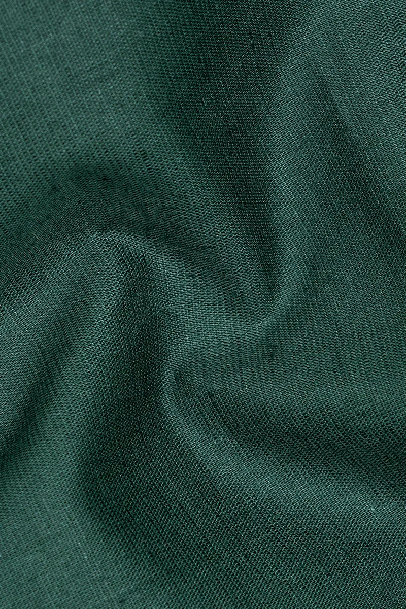 Everglade Green Luxurious Linen Kurta Shirt 3
