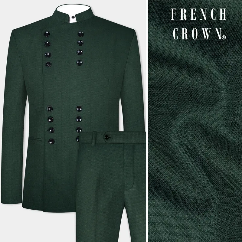 Everglade Green Micro Checkered Wool Rich Suit 1