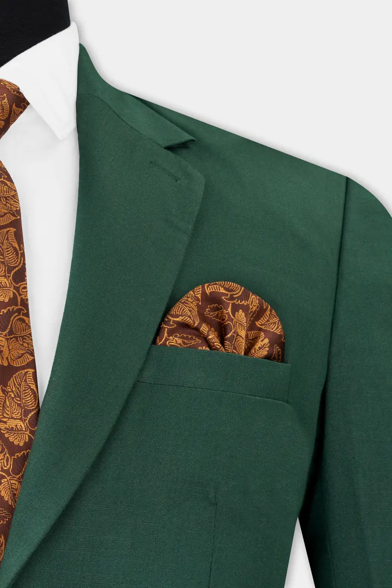 Everglade Green Wool Rich Single Breasted Stretchable Traveler Blazer 4