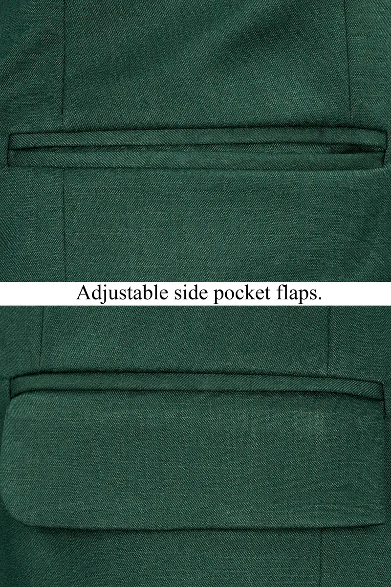 Everglade Green Wool Rich Single Breasted Stretchable Traveler Blazer 8