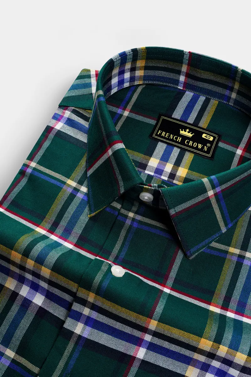 Evergreen Plaid Oxford Premium Cotton Shirt 1