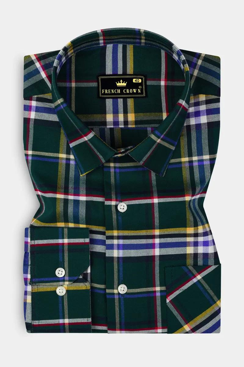 Evergreen Plaid Oxford Premium Cotton Shirt 3