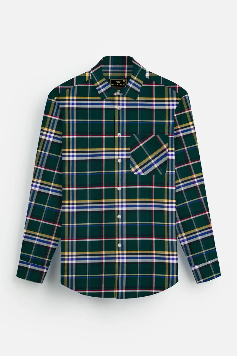 Evergreen Plaid Oxford Premium Cotton Shirt 4