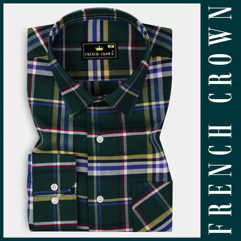 Evergreen Plaid Oxford Premium Cotton Shirt 6