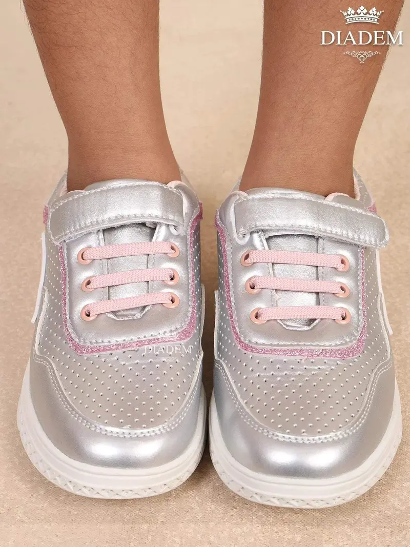 Fancy Silver Sneakers For Girls 1