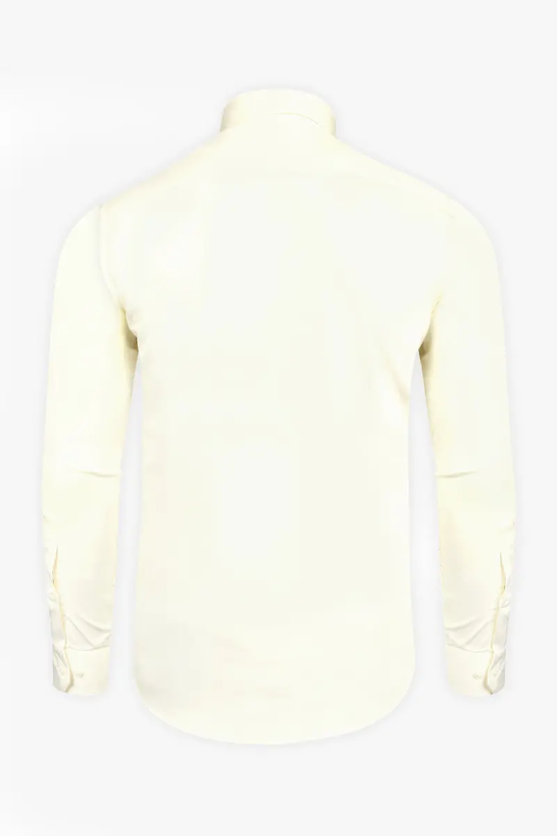 Fantasy Cream Jain Ahimsa Symbol Embroidered Subtle Sheen Super Soft Premium Cotton Designer Shirt 8