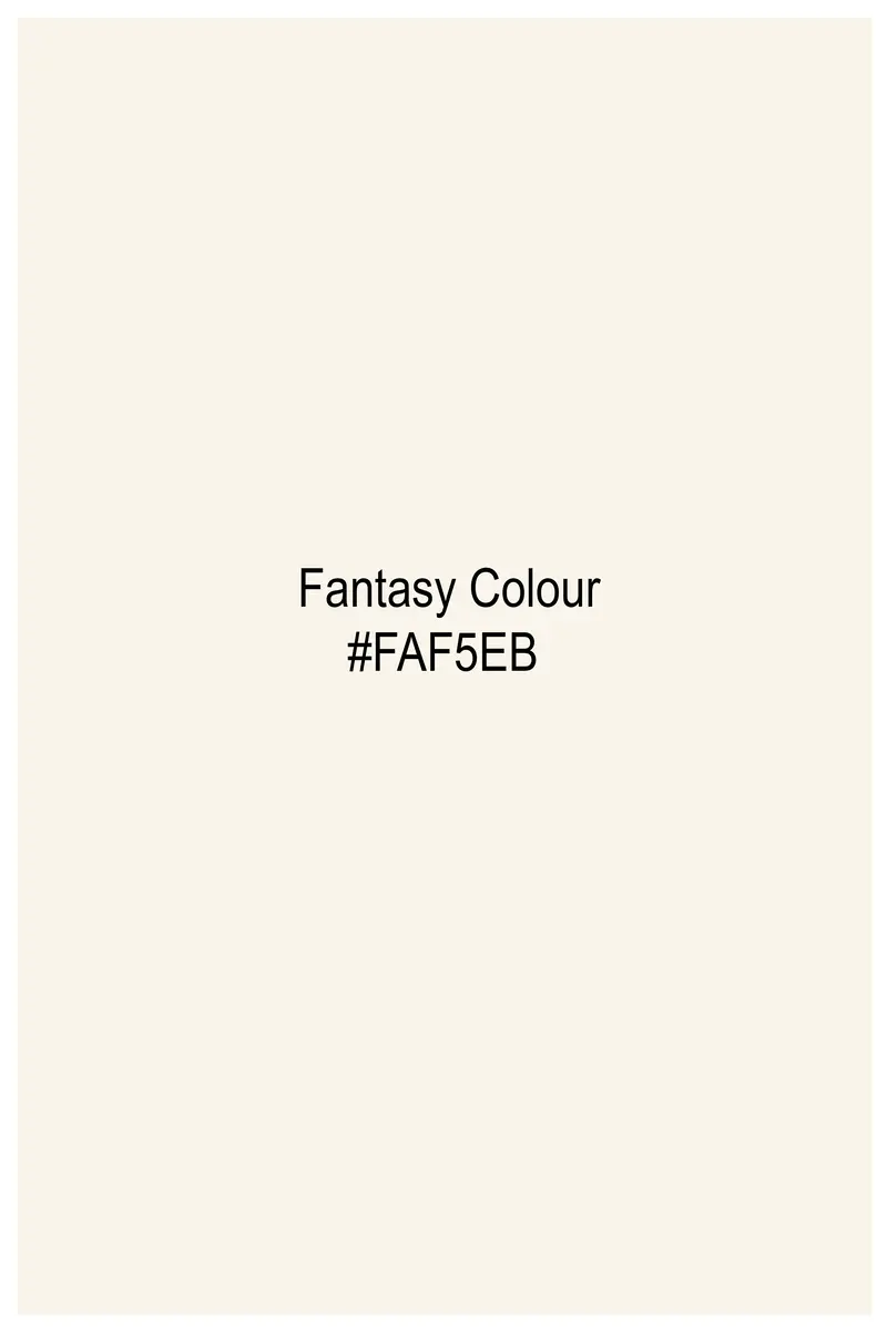 Fantasy Cream Jain Ahimsa Symbol Embroidered Subtle Sheen Super Soft Premium Cotton Designer Shirt 9