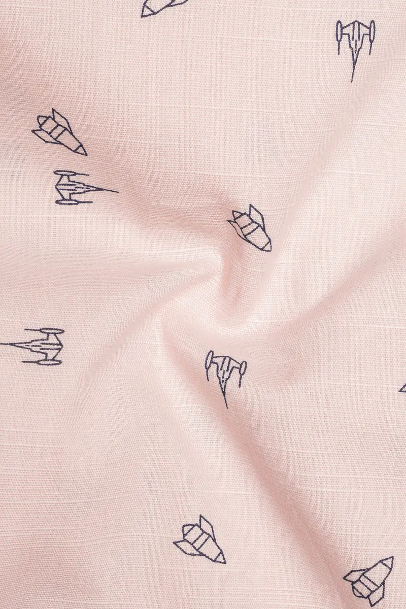 Fantasy Cream Rocket Printed Chambray Shirt 3