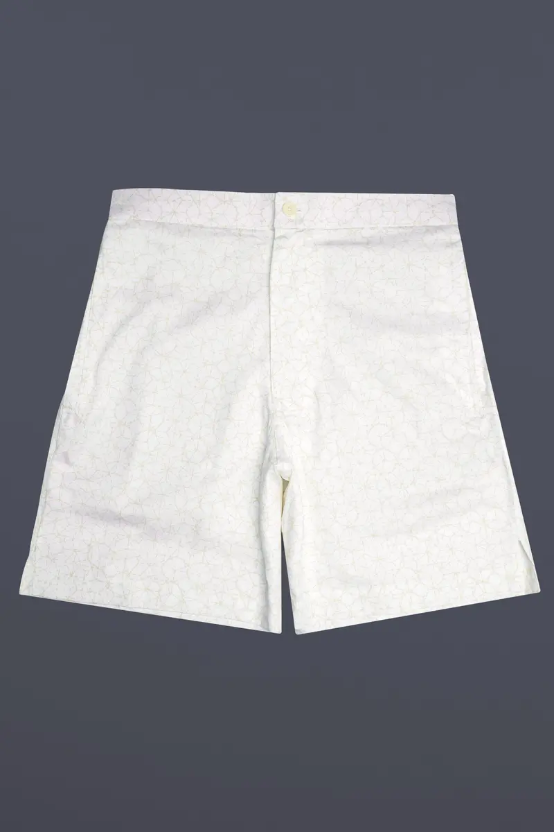 Fantasy Off White Printed Subtle Sheen Super Soft Premium Cotton Shorts 2