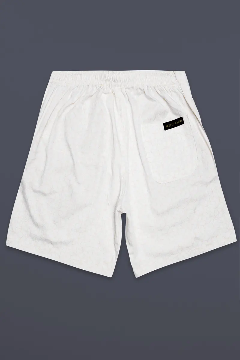 Fantasy Off White Printed Subtle Sheen Super Soft Premium Cotton Shorts 5