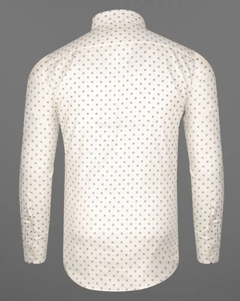 Fantasy Off White With Martini Gray Dobby Textured Premium Giza Cotton Shirt 6