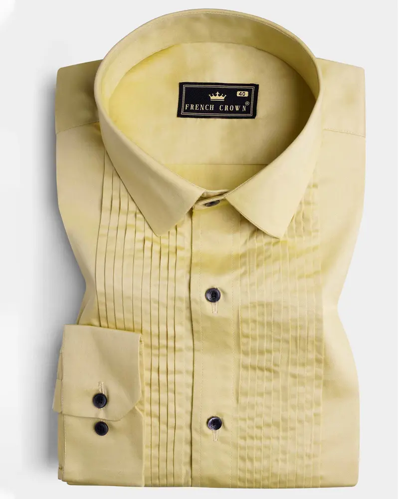 Fawn Brown Subtle Sheen Super Soft Premium Cotton Tuxedo Shirt 1