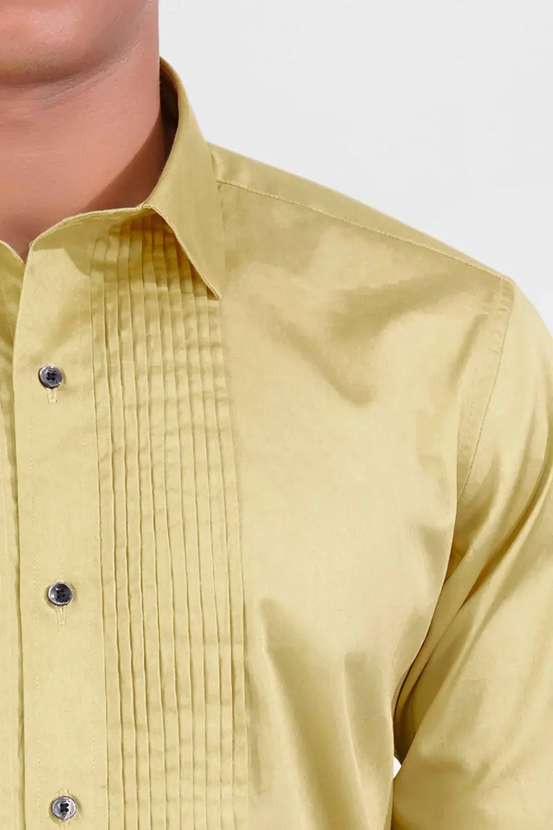 Fawn Brown Subtle Sheen Super Soft Premium Cotton Tuxedo Shirt 6