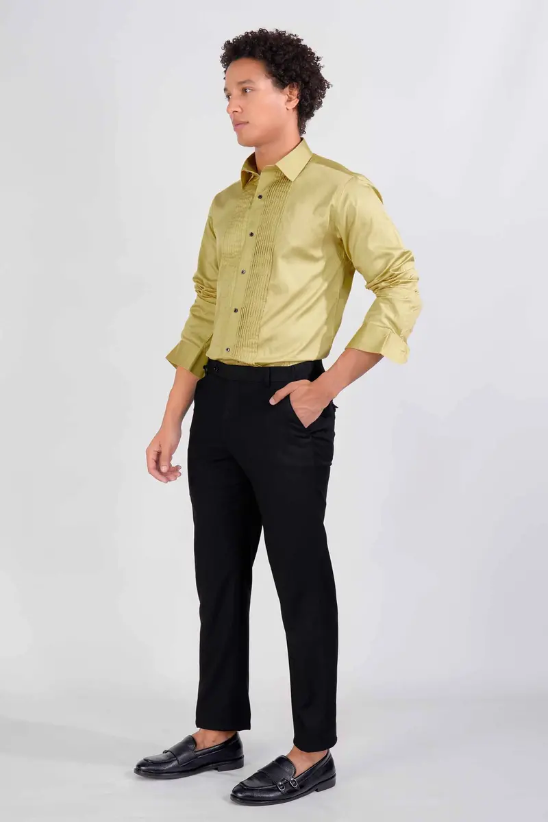 Fawn Brown Subtle Sheen Super Soft Premium Cotton Tuxedo Shirt 7