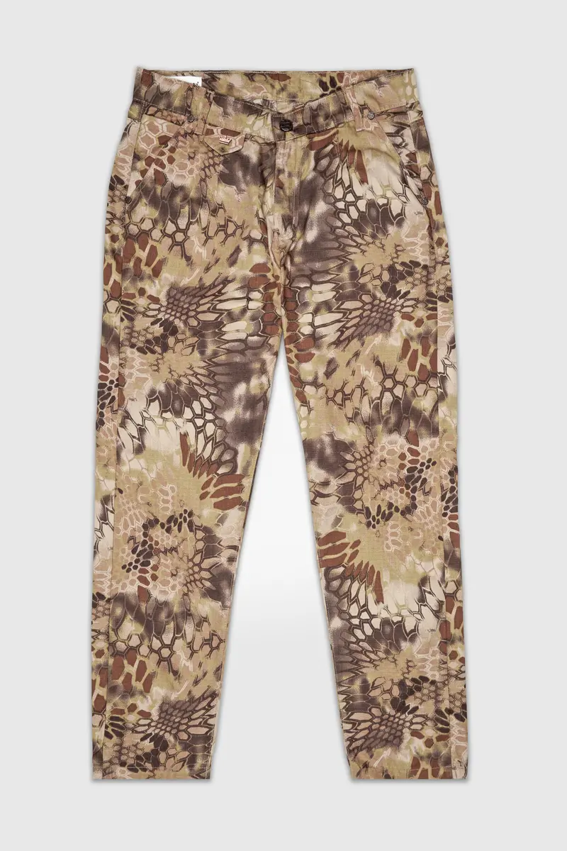 Fawn Brown With Animal Printed Denim 2