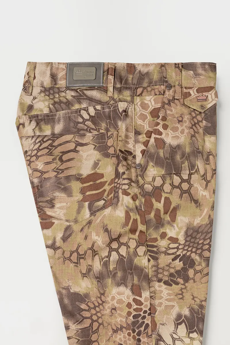 Fawn Brown With Animal Printed Denim 7
