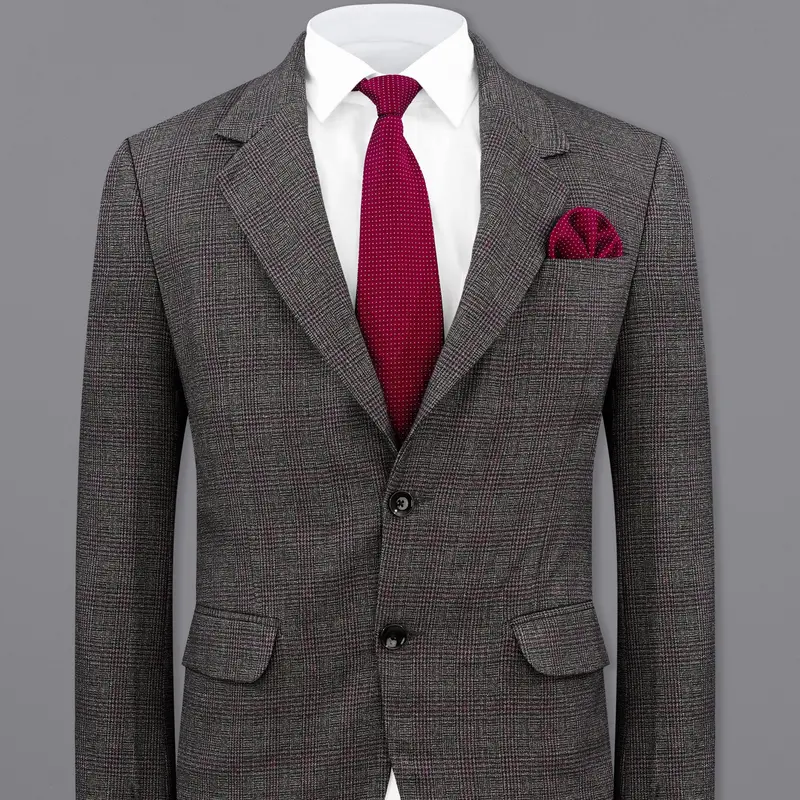 Fedora Sliver Plaid Wool Rich Blazer 1