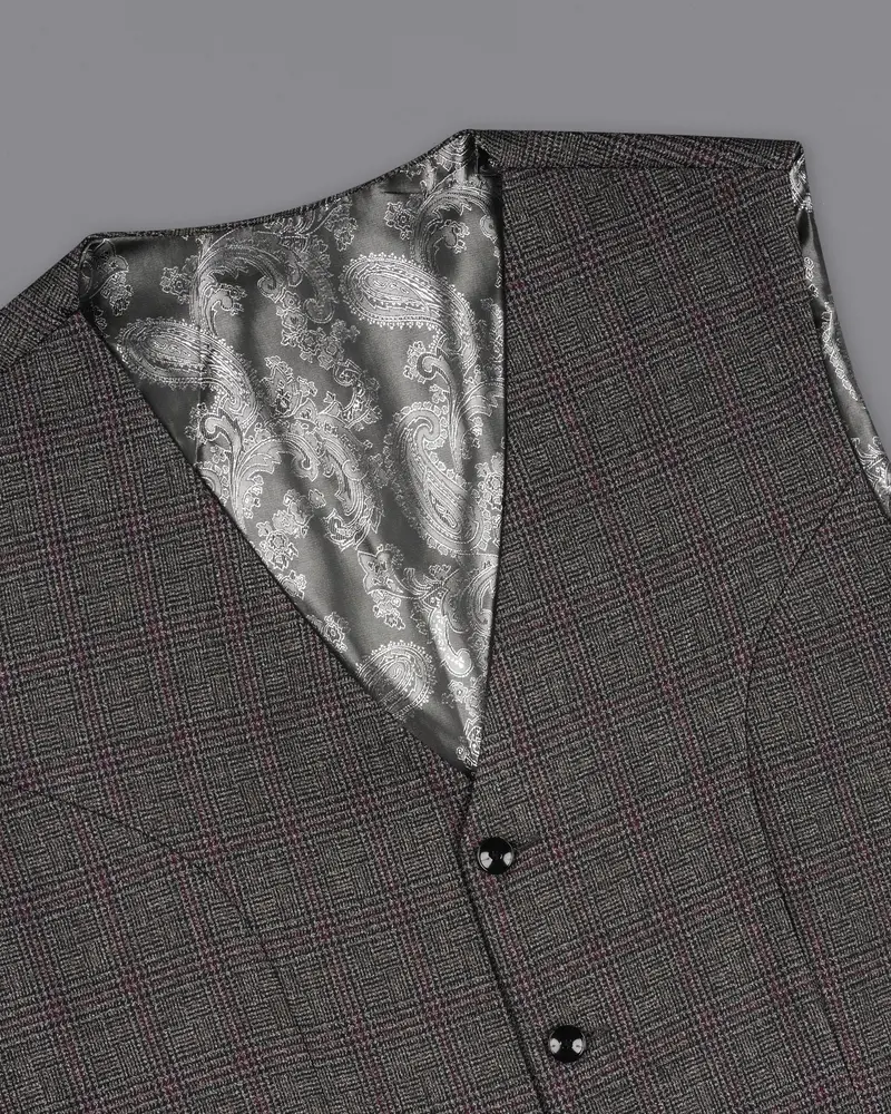Fedora Sliver Plaid Wool Rich Waistcoat 4