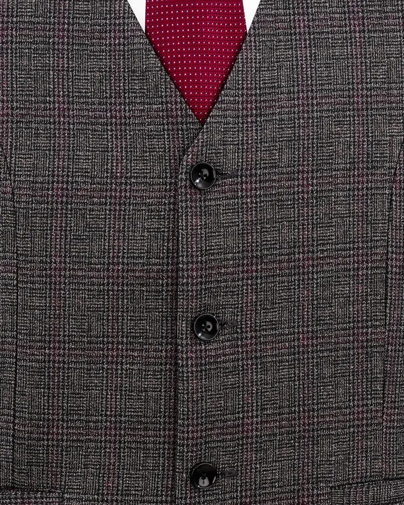 Fedora Sliver Plaid Wool Rich Waistcoat 5