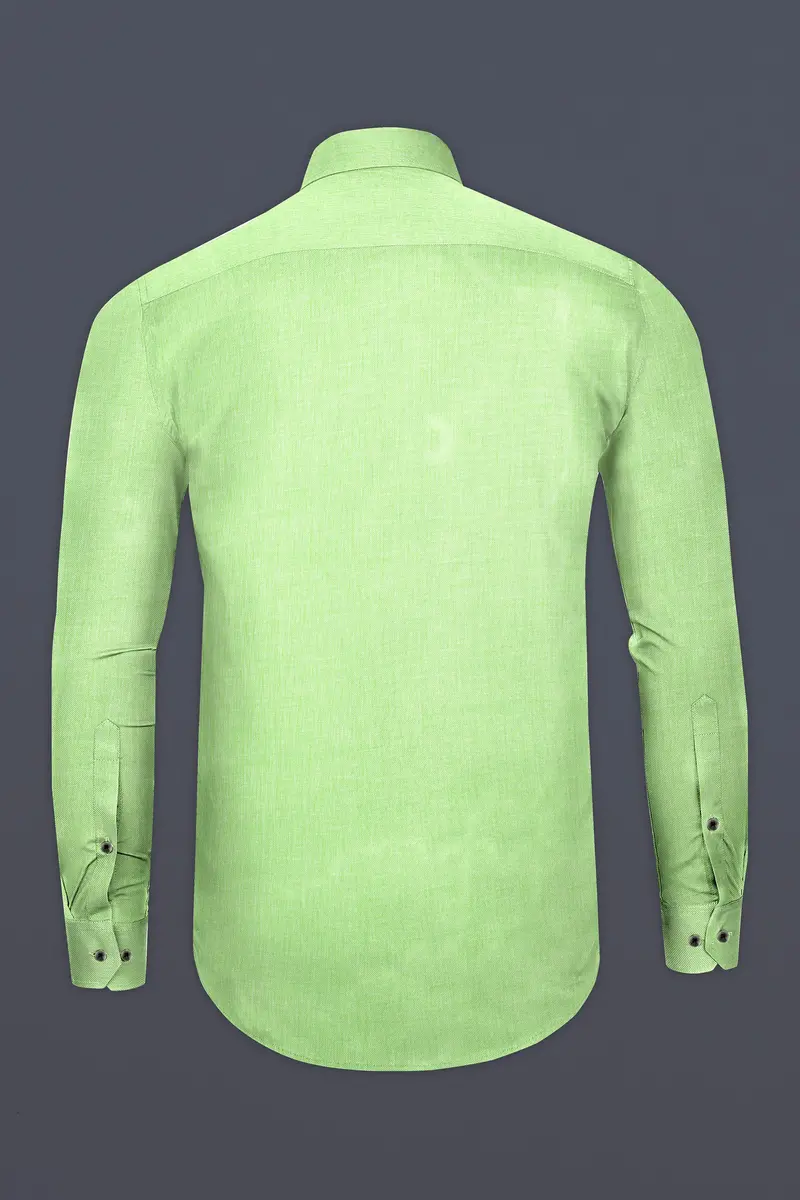 Feijoa Green Dobby Textured Premium Giza Cotton Shirt 5