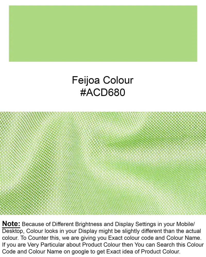 Feijoa Green Dobby Textured Premium Giza Cotton Shirt 7