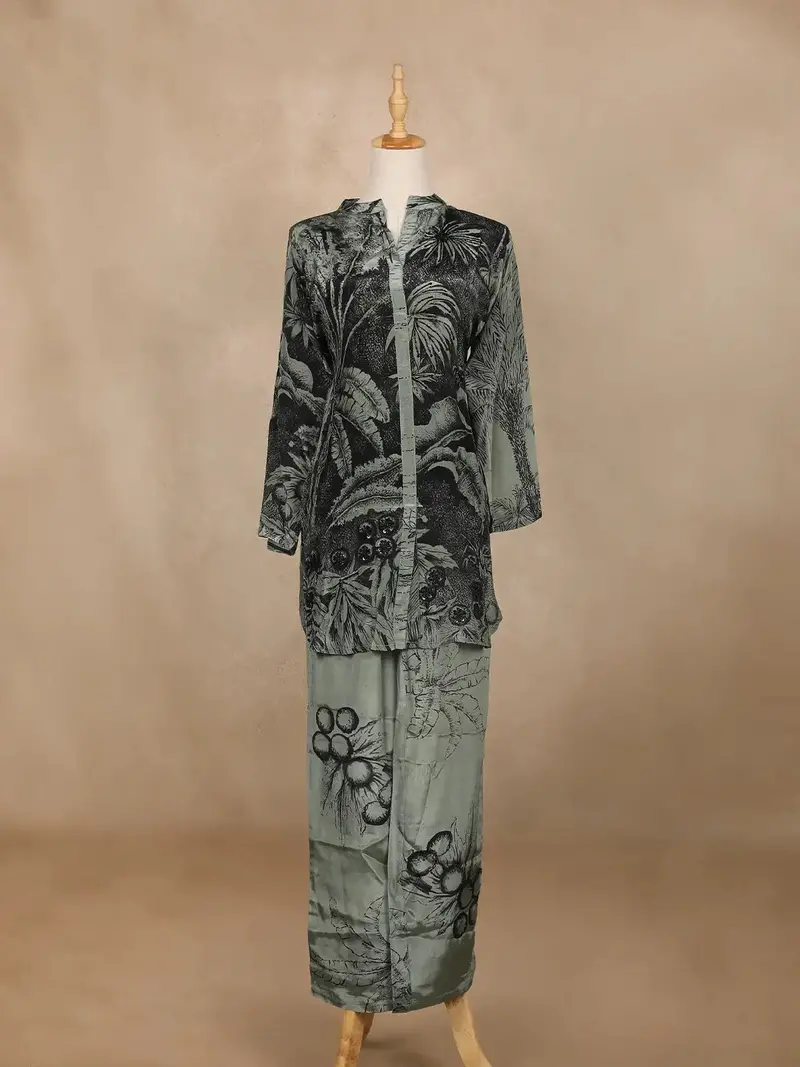 Fern Green Floral Design Printed Cotton Salwar Suit 1