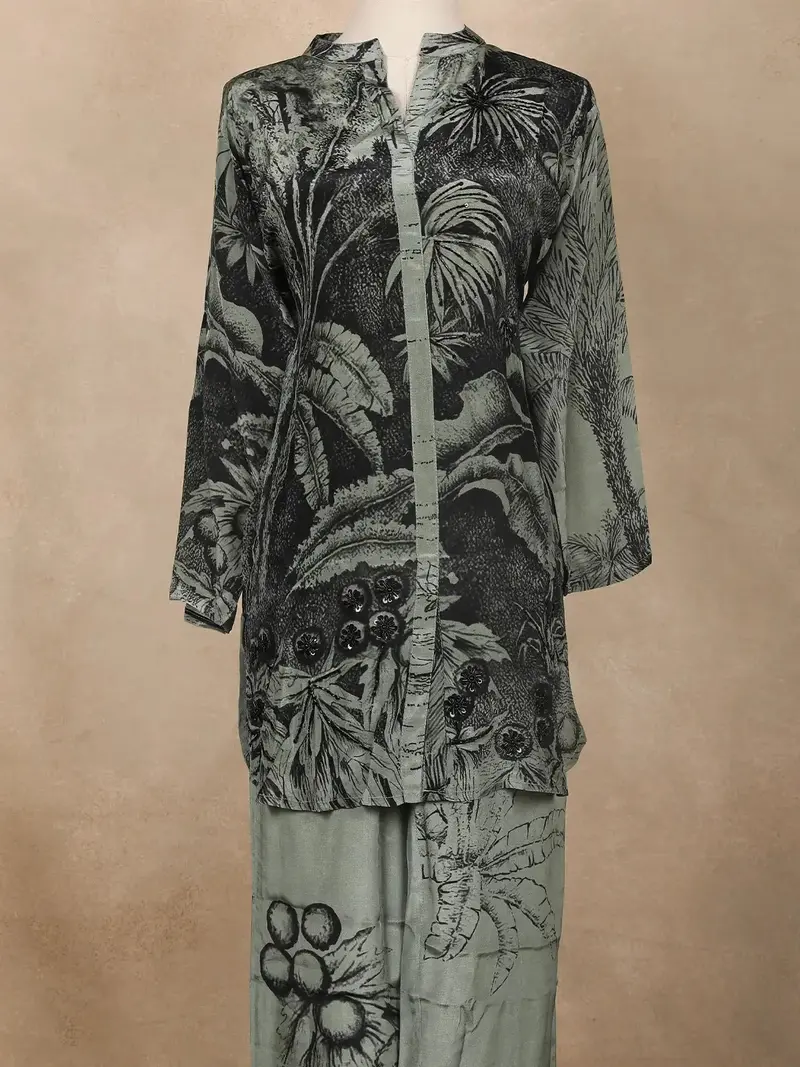 Fern Green Floral Design Printed Cotton Salwar Suit 2