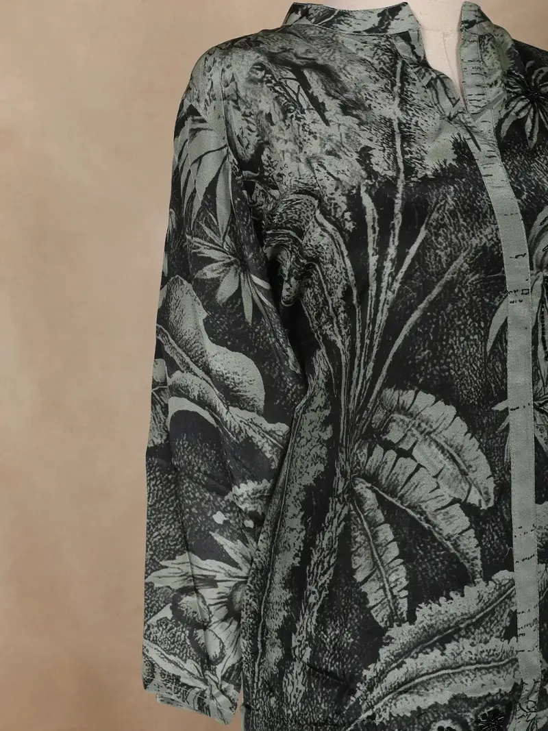 Fern Green Floral Design Printed Cotton Salwar Suit 6