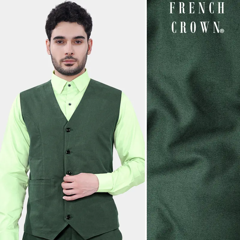 Fern Green Premium Cotton Waistcoat 1
