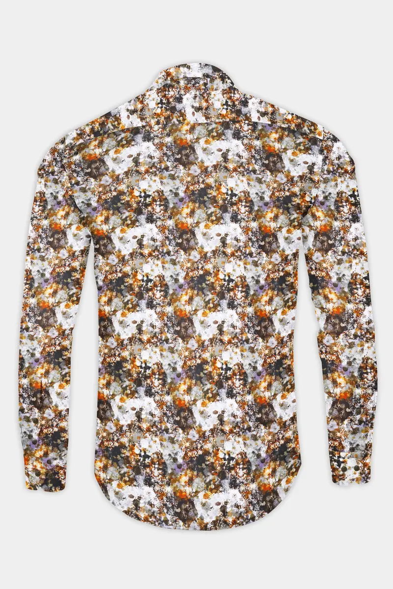 Fiery Orange And French Gray Printed Multi Color Giza Cotton 5