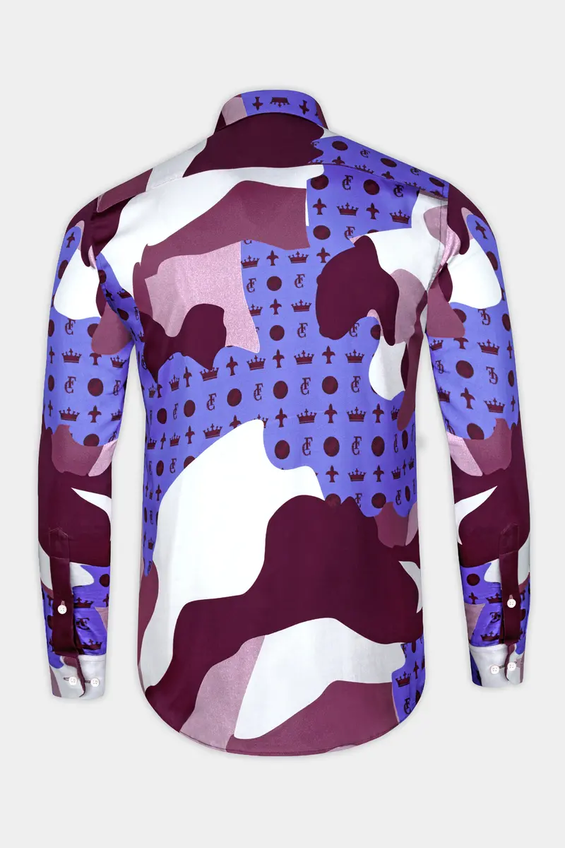 Fin Pink And Thistle Peach Abstract Printed Subtle Sheen Super Soft Premium Cotton Designer Shirt 6