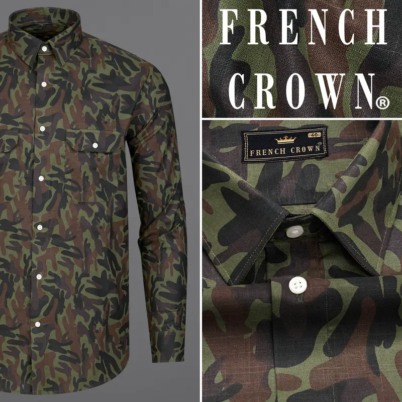 Finch Green With Millbrook Brown And Zeus Black Royal Oxford Overshirt/Shacket 10