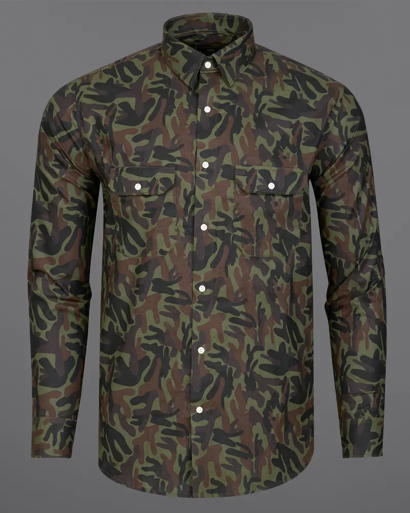 Finch Green With Millbrook Brown And Zeus Black Royal Oxford Overshirt/Shacket 2