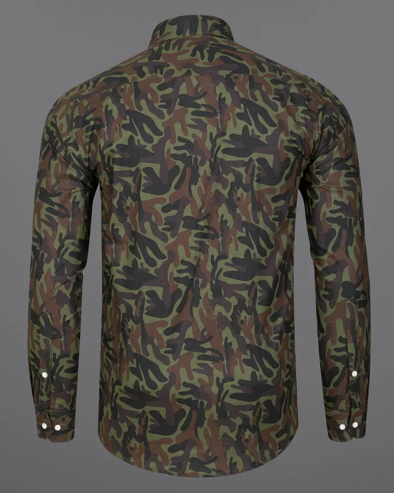 Finch Green With Millbrook Brown And Zeus Black Royal Oxford Overshirt/Shacket 7