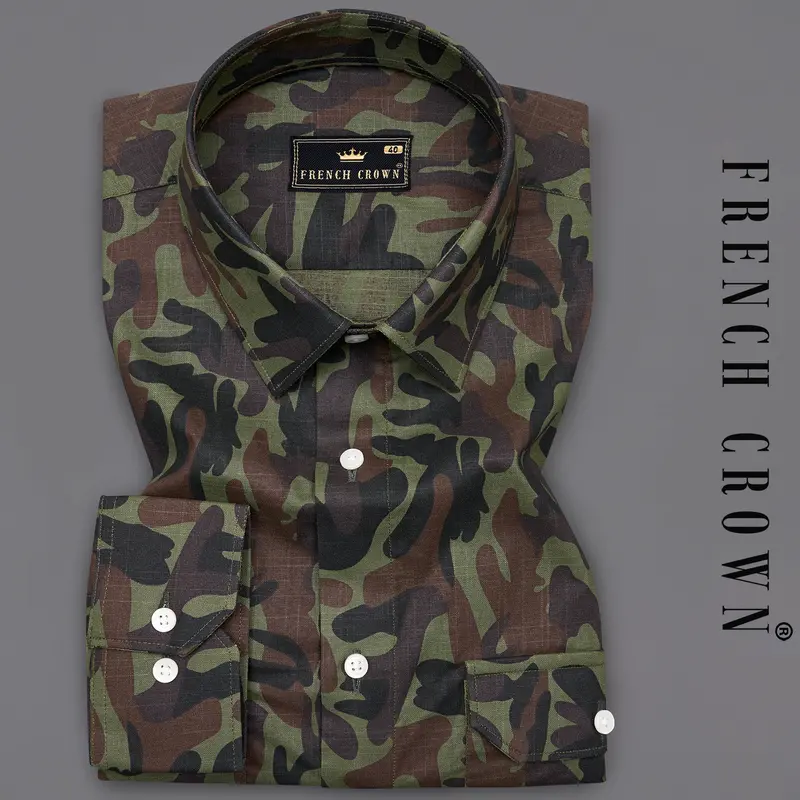 Finch Green With Millbrook Brown And Zeus Black Royal Oxford Overshirt/Shacket 8