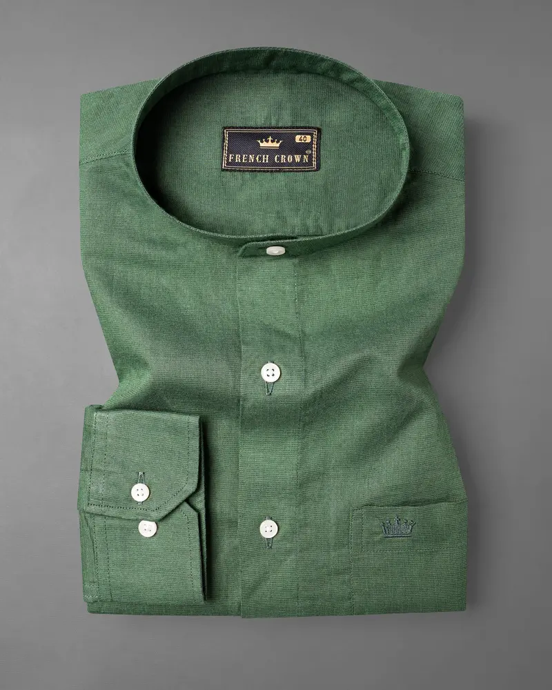 Finlandia Green Luxurious Linen Shirt 3